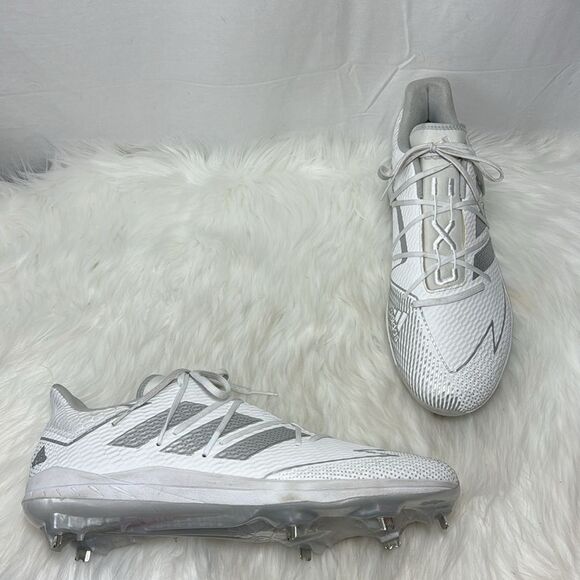 Adidas NWOT Adizero Afterburner 7 Pro White Metal Baseball Cleats Sz‎ 15 main image 5
